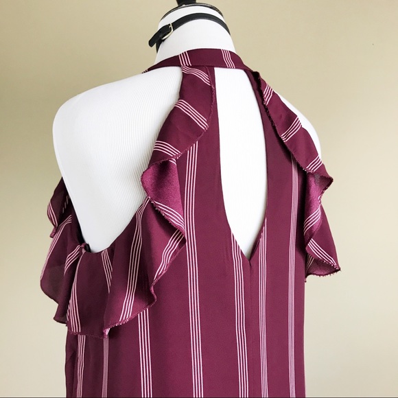 City Triangles Halter Stripe Ruffle Dress - Picture 7 of 8